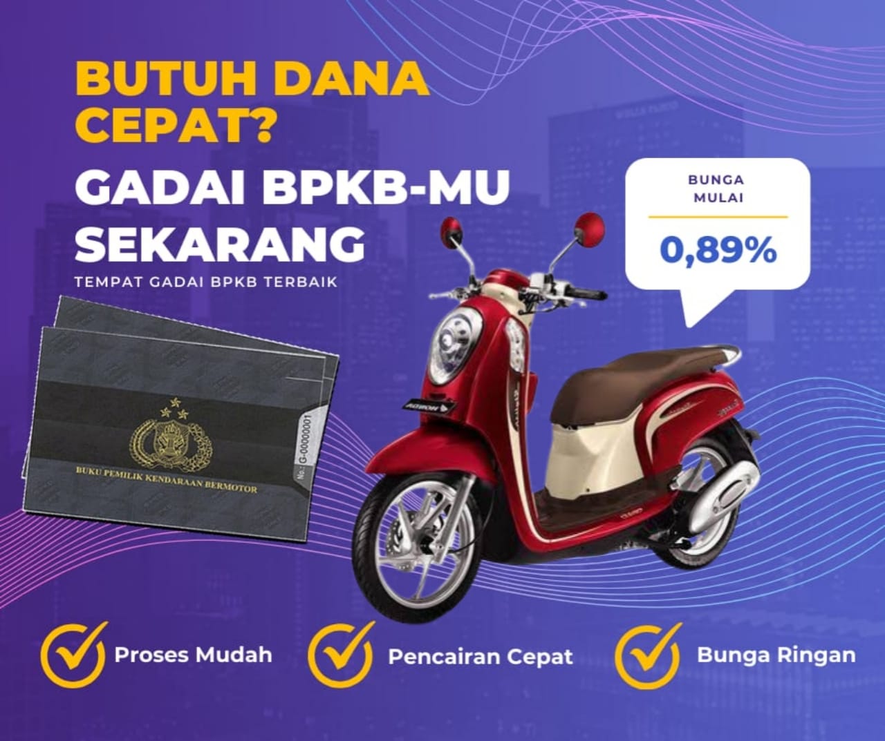 Pinjaman Dana Jaminan Bpkb Motor Honda Scoopy 110 Dapat Pinjaman Berapa? Seperti Ini Simulasinya